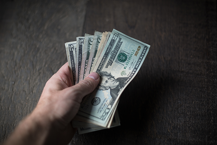 The Erectimus for Men Refund Policy footer image showing a handful of cash