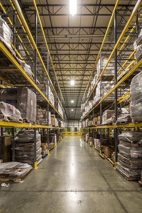 Image of the inside of the Erectimus warehouse