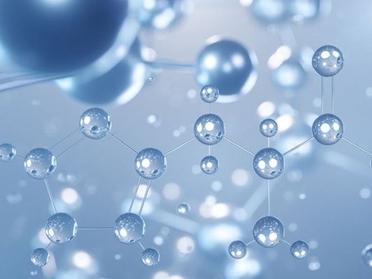 Abstract 3D molecular structure illustrating bioactive compounds for men’s performance supplements