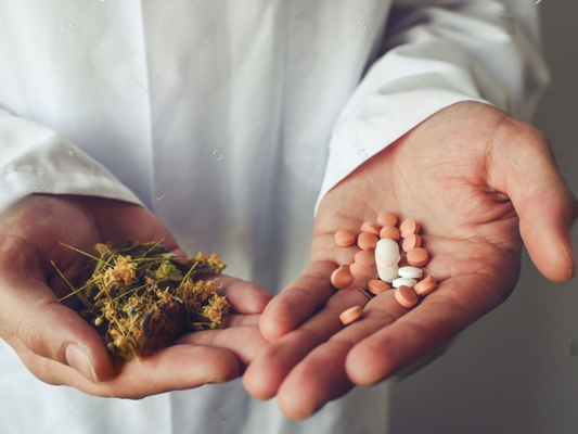 Erectimus herbal supplement capsules compared to prescription ED pills side by side