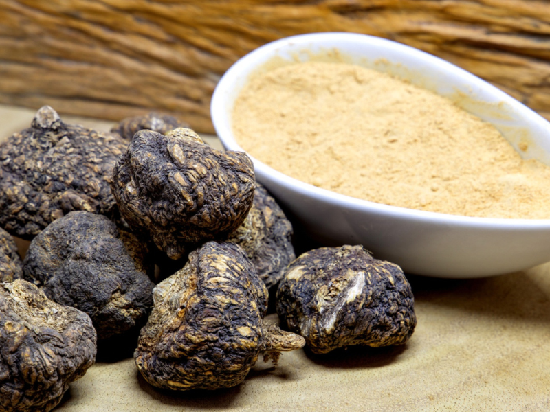 Maca root and powder, a key ingredient in Erectimus herbal supplement