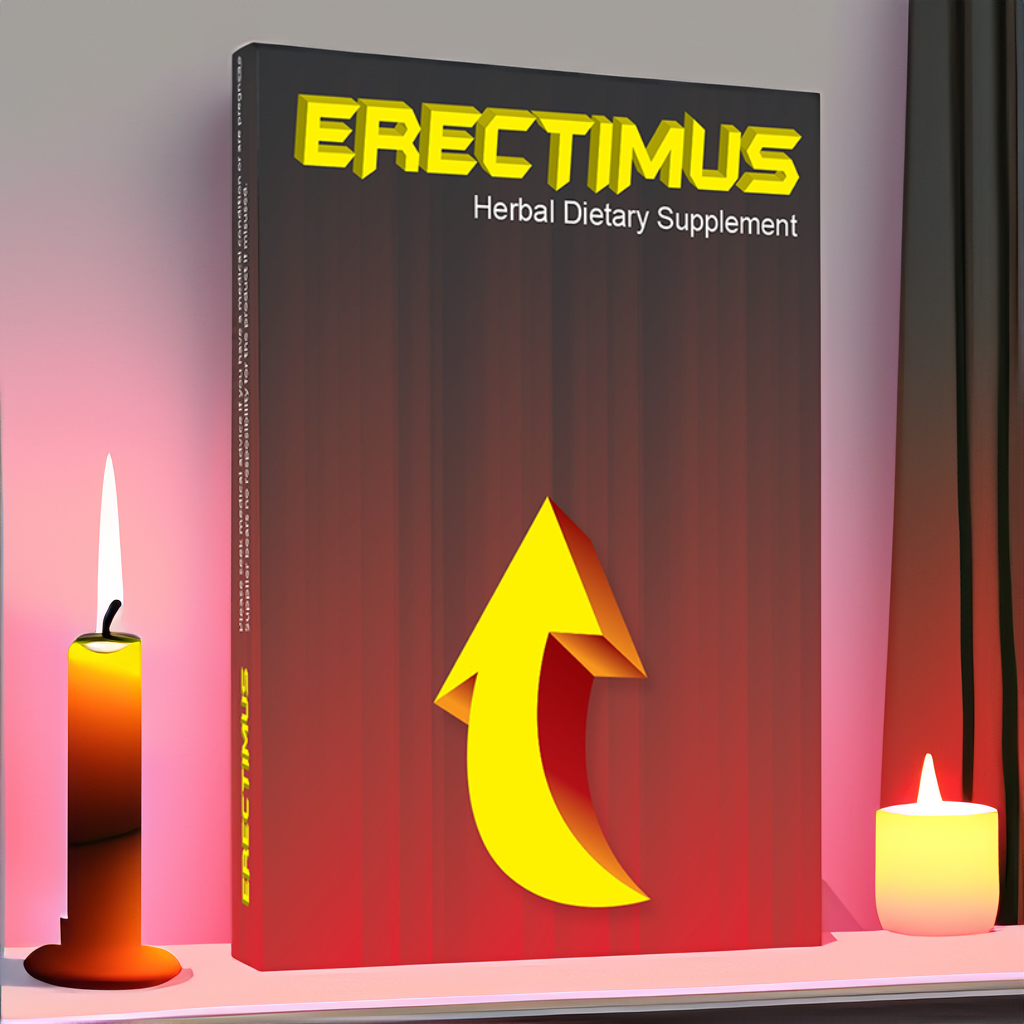 Get 50% OFF Erectimus - a herbal capsule to treat Erectile Dysfunction shown in an intimate setting with candles